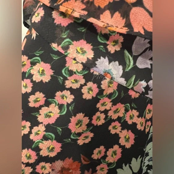 Lovers + Friends Floral Chiara Midi Dress Size XS | Asymmetric Hem - Picture 7 of 12